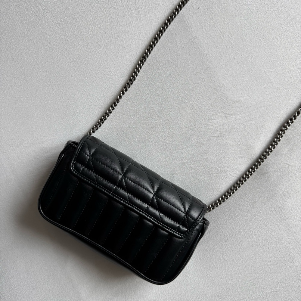 Gucci Super Mini GG Marmont Bag / BLACK + SILVER - Picture 8 of 11